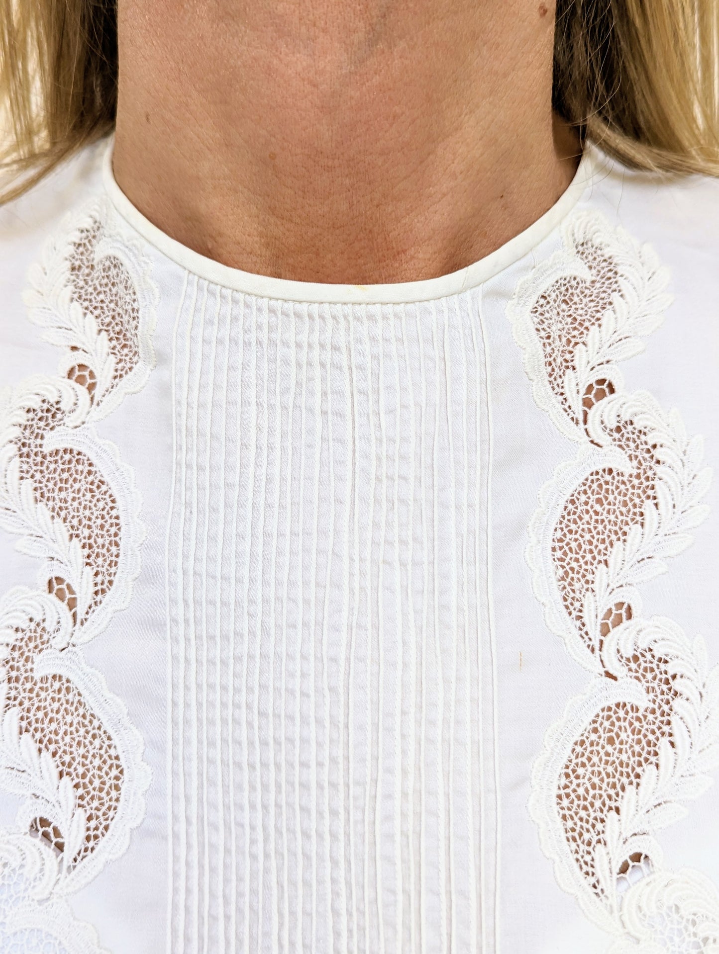 cut out vintage cream blouse