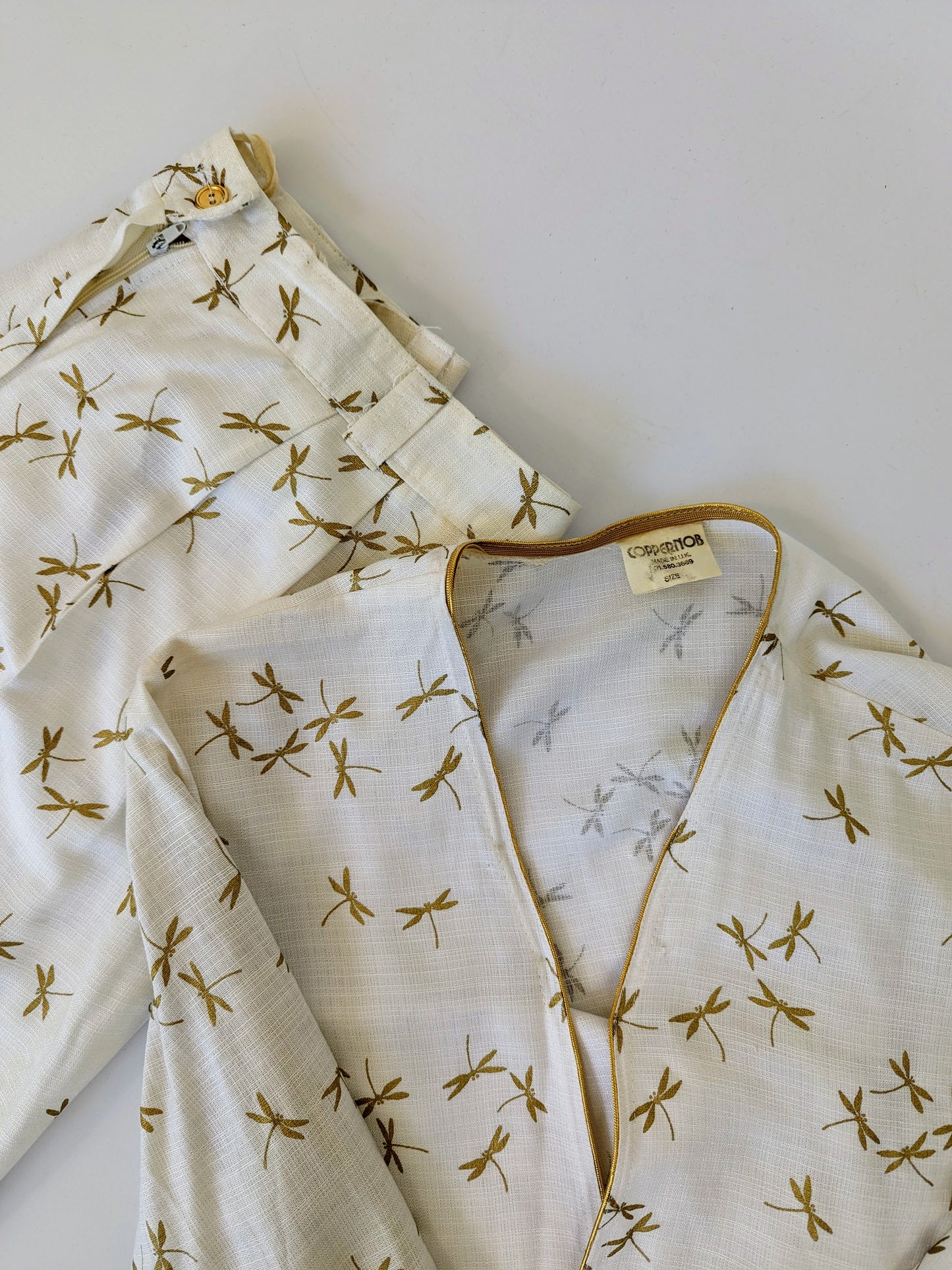 two piece vintage cream suit