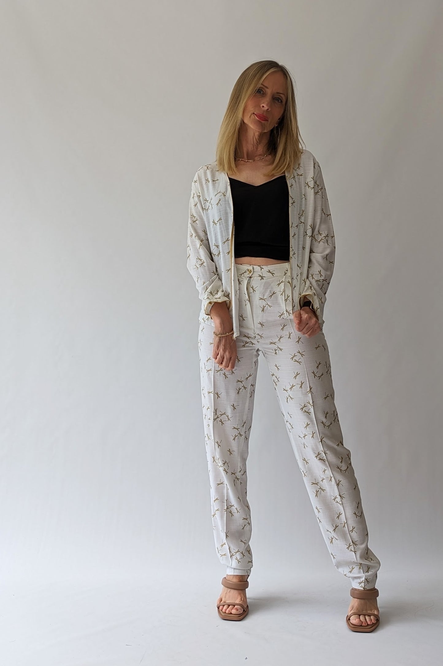 dragonfly gold white suit