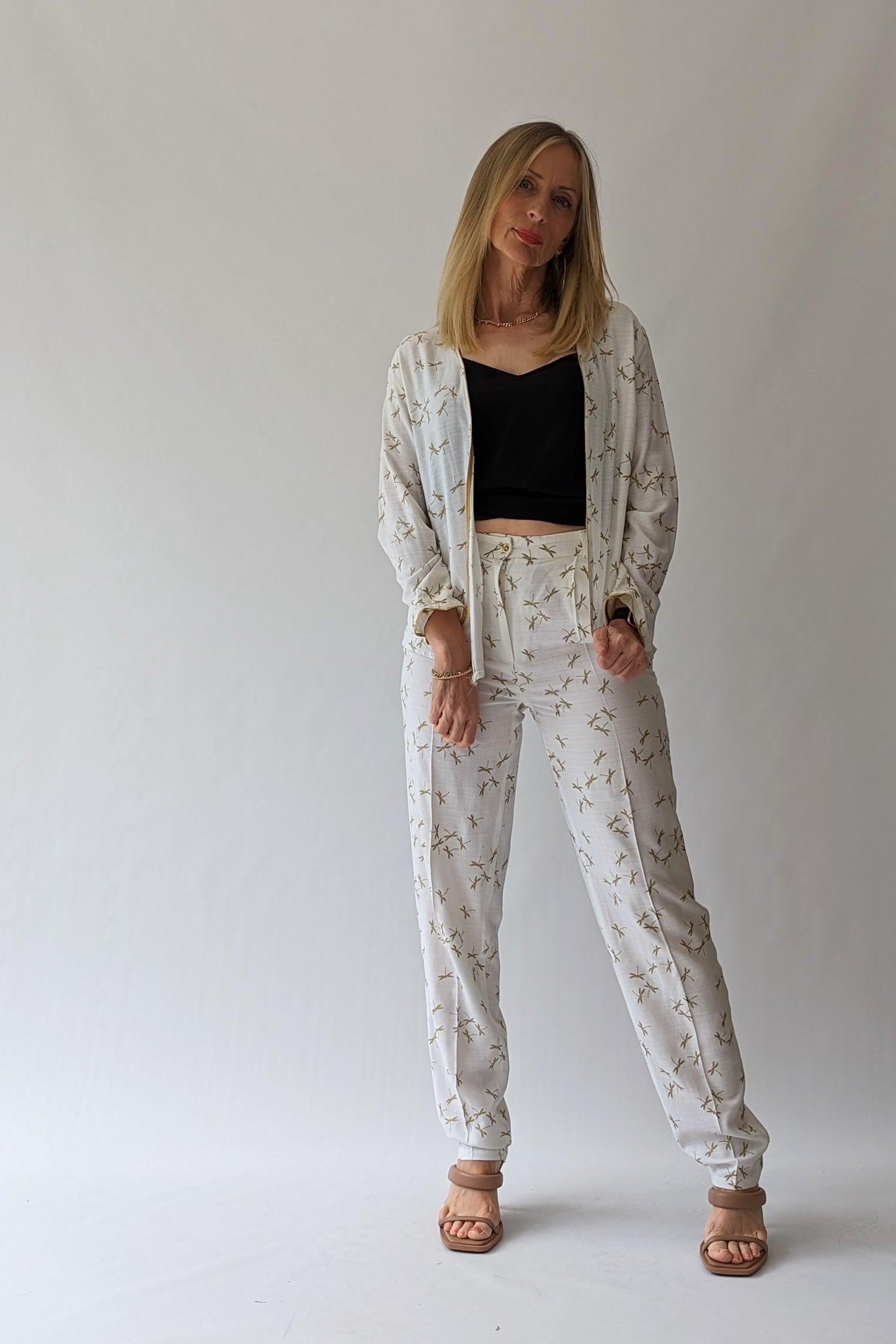 dragonfly gold white suit