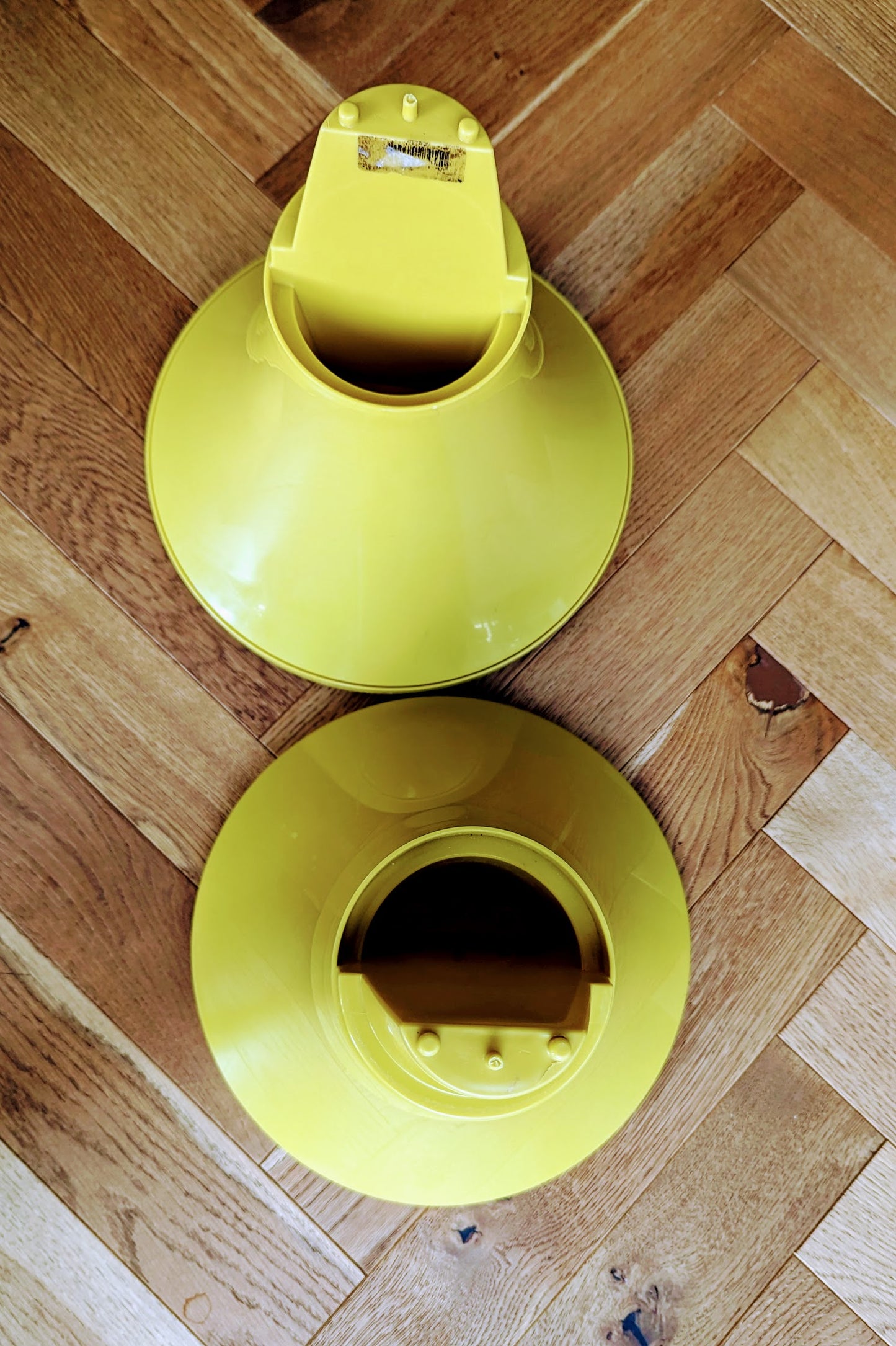 Yellow plastic 70s stool