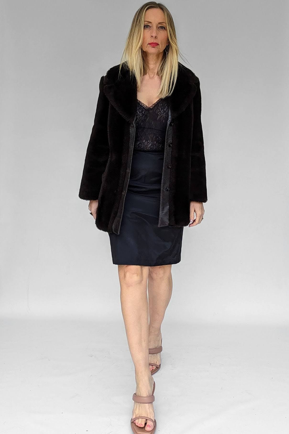 1950s Black Slip Cocktail Dress