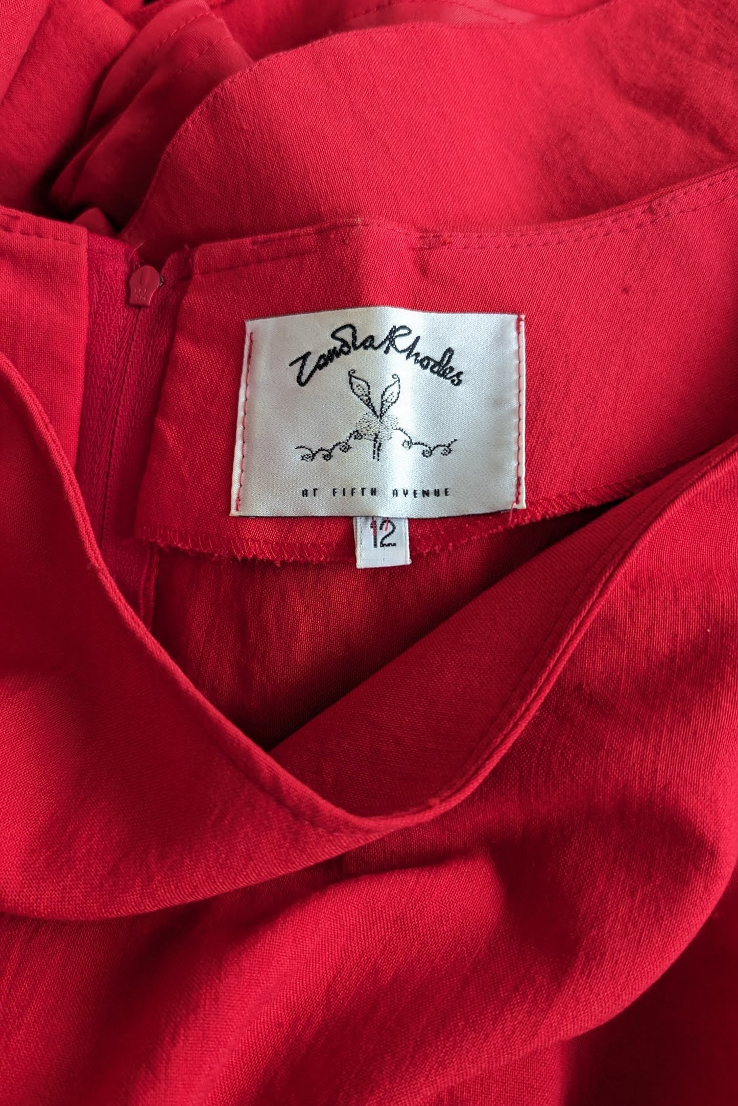 Vintage 1980s Zandra Rhodes Full Skirt Midi Dress