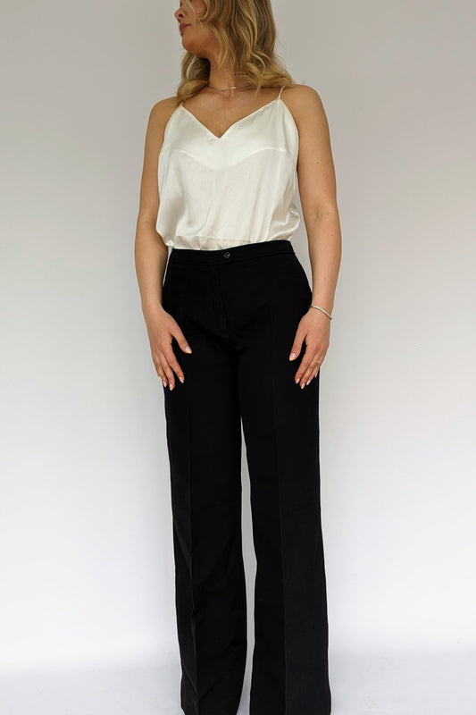 70s Vintage Flared Black Trousers