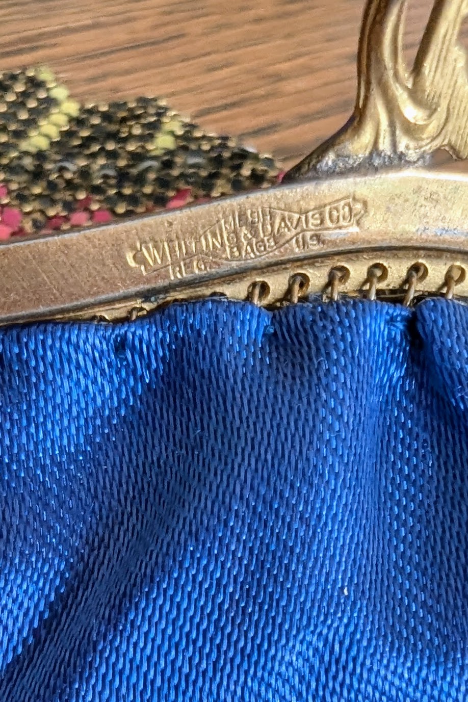 1920's Art Deco Black and Gold Enamel Mesh Rainbow Purse - Whiting & Davis