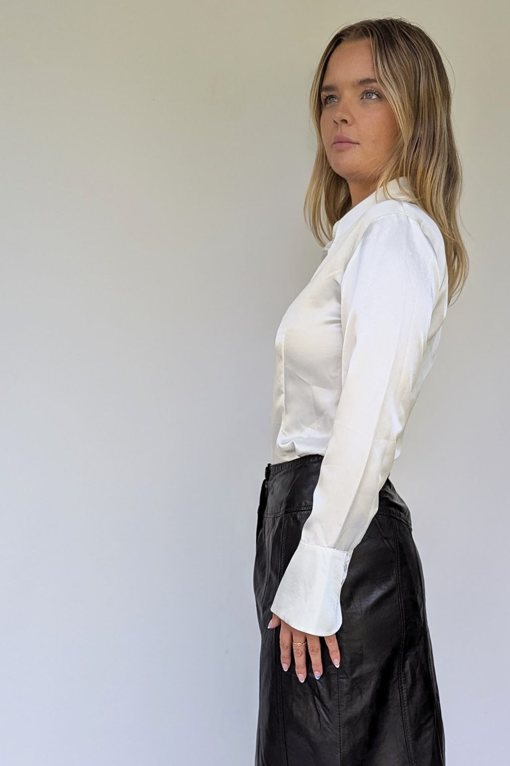 Vintage Biba Cream Satin Blouse