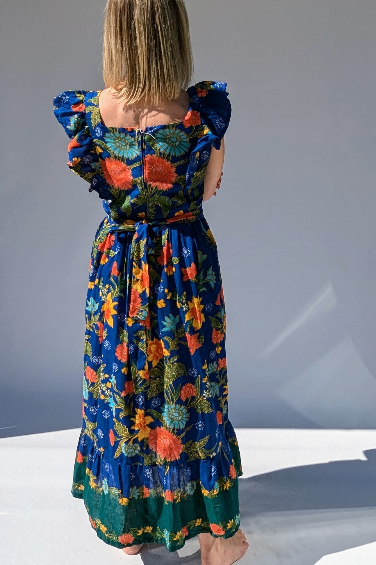 1970s Tiered Frill Maxi Summer Dress