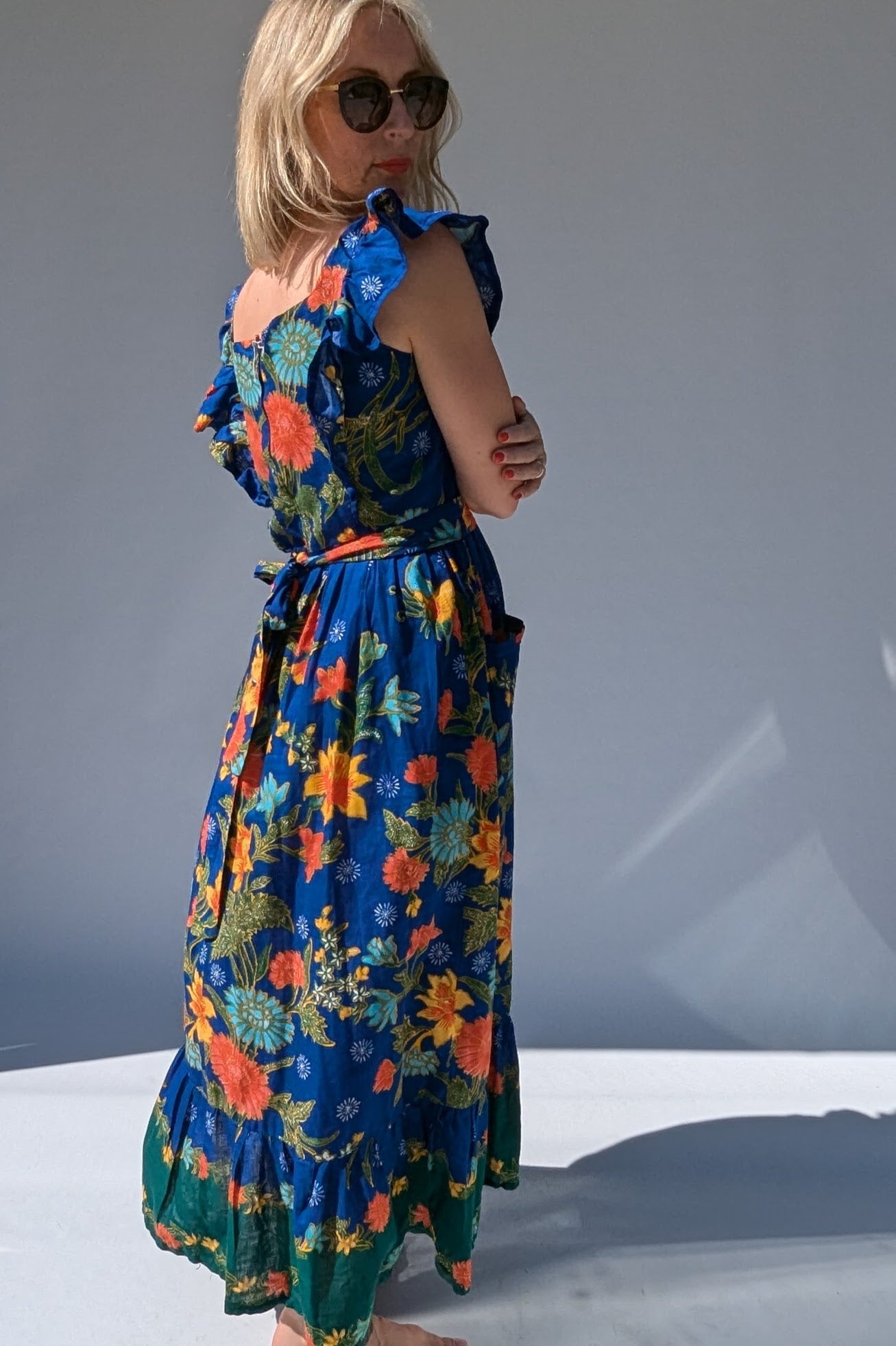 1970s Tiered Frill Maxi Summer Dress