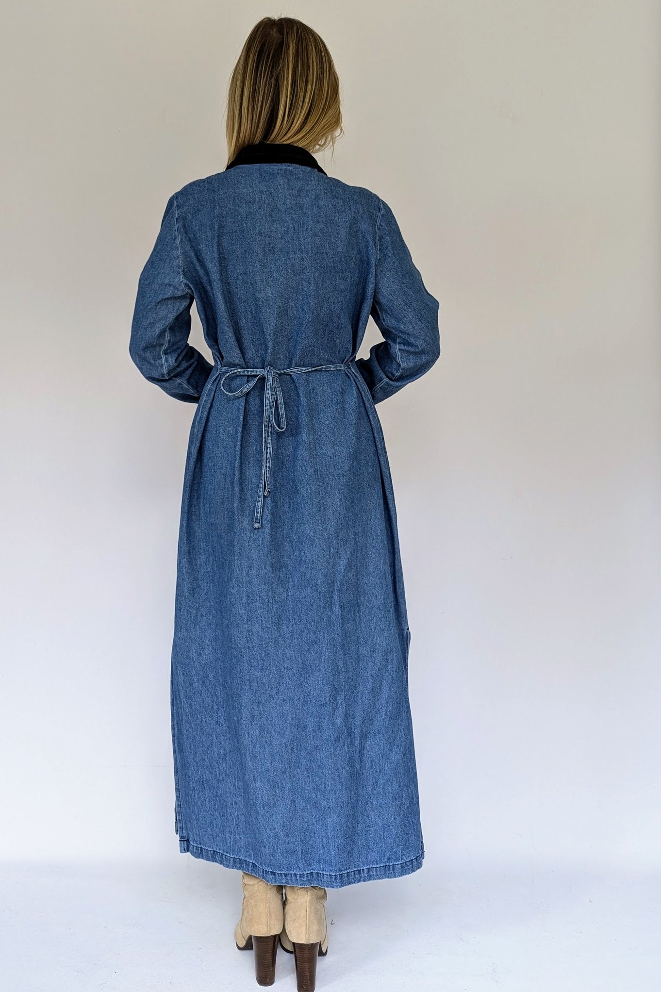 Vintage Pintuck Denim Dress