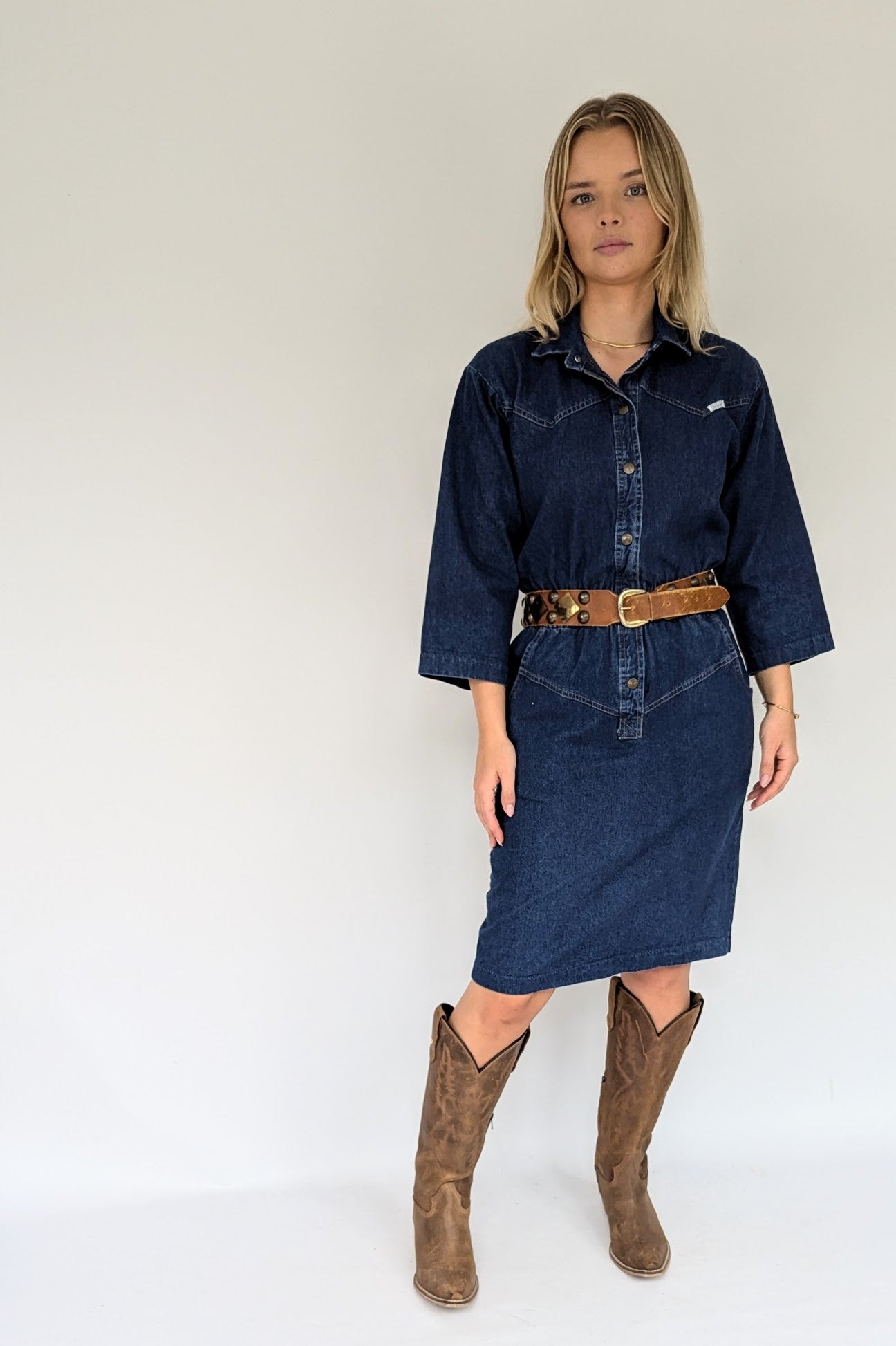 1980s Denim Dress by Dreams Ada's Attic Vintage 1980s Denim Dress by Dreams Ada's Attic Vintage