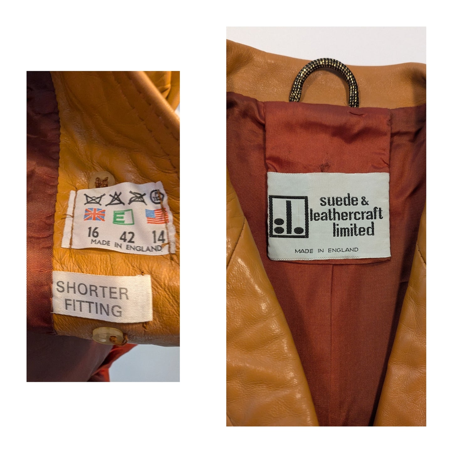 1970's Long Leather Tan Coat