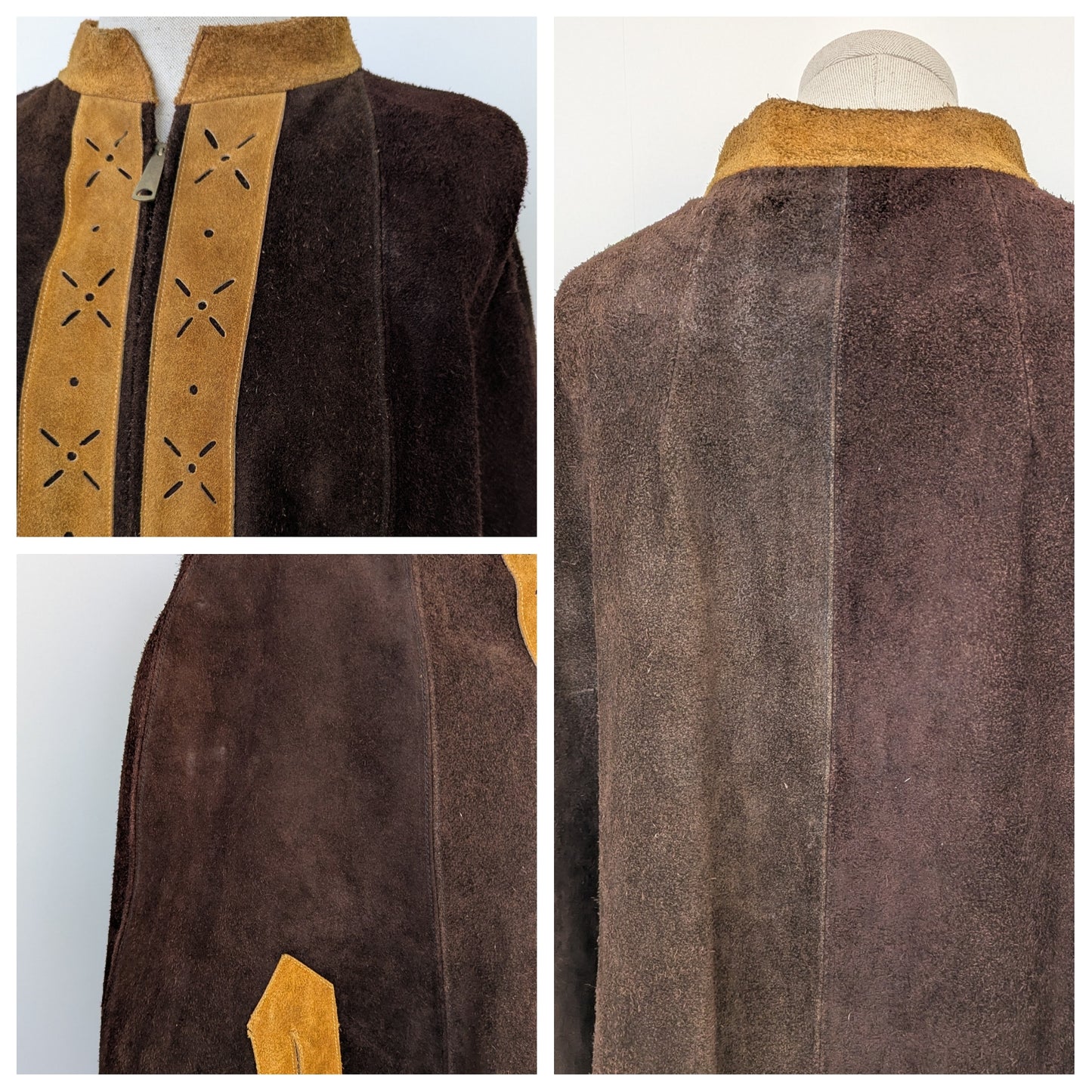60s Suede Poncho Cape
