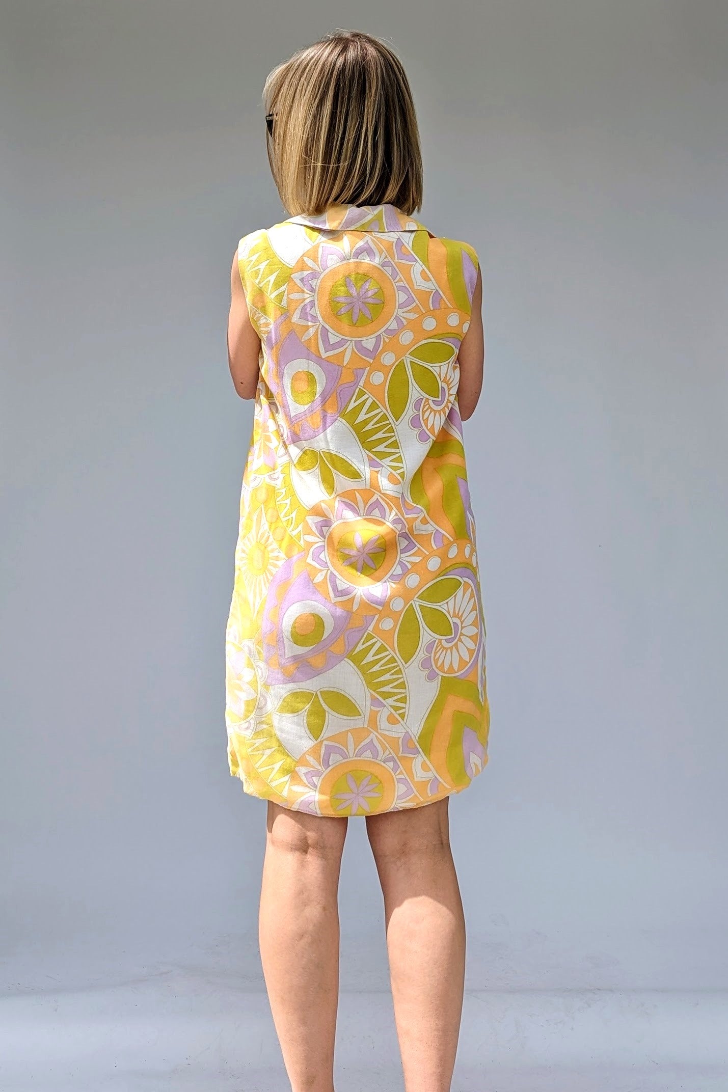 back of vintage psychedelic pastel mod dress