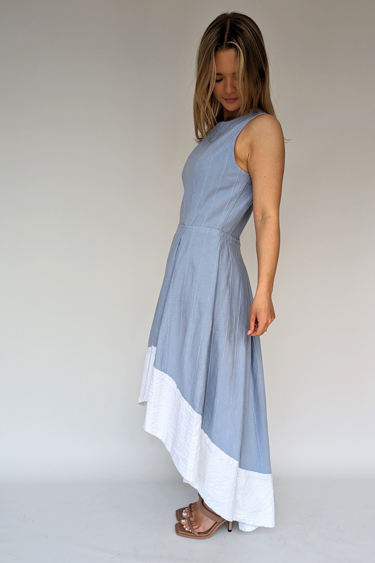 Vintage Long Sky Blue Boho Maxi Waterfall Dress Ada's Attic Vintage Vintage Long Sky Blue Boho Maxi Waterfall Dress Ada's Attic Vintage