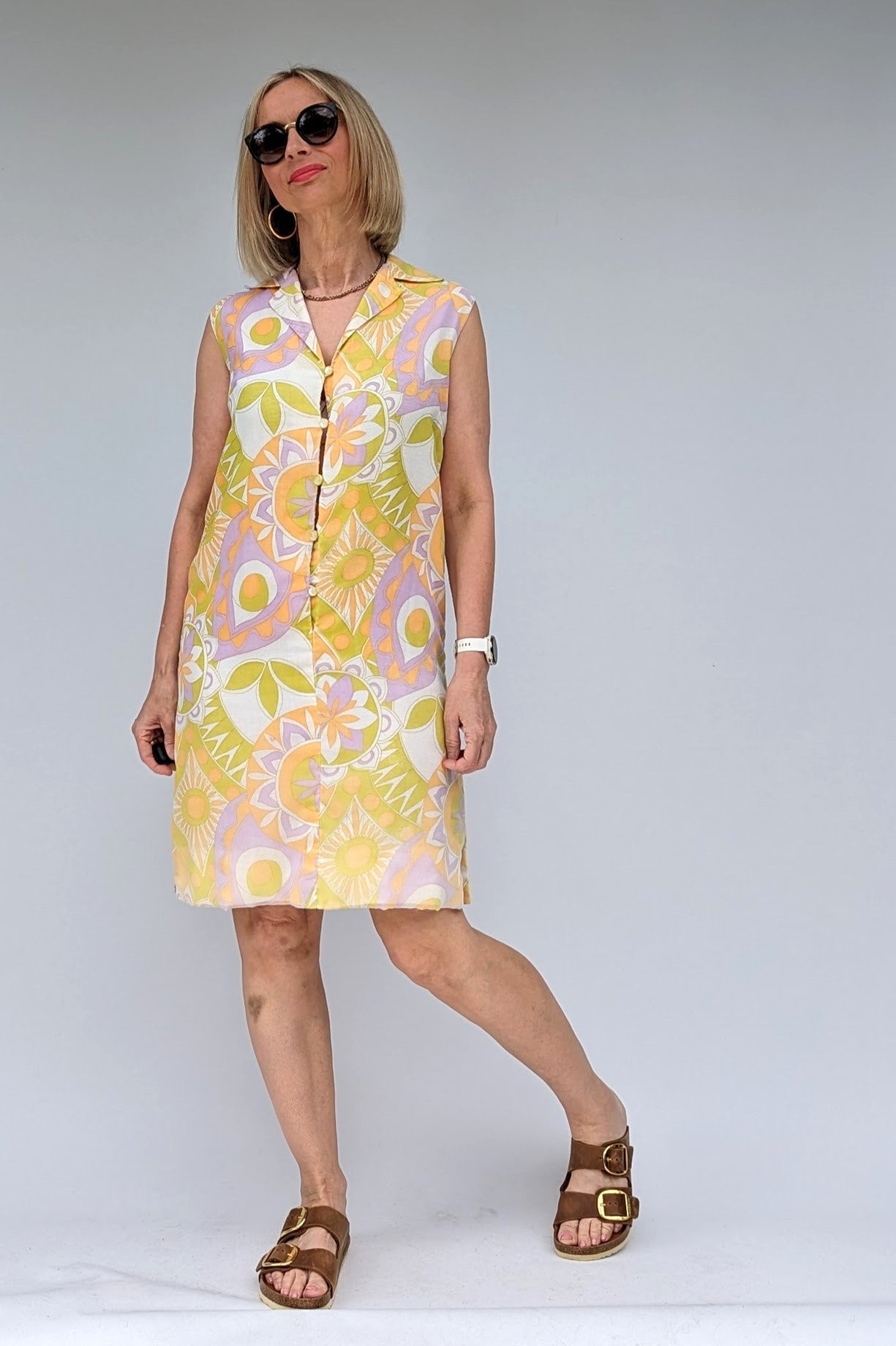 summer vintage psychedelic pastel mod dress