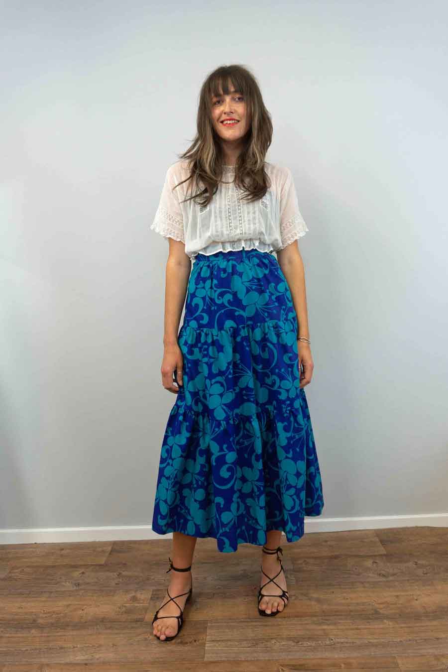 High rise 70s Floral Maxi Skirt