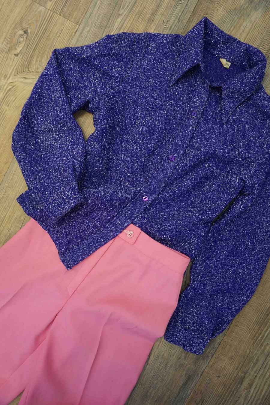 high waist pink wool trousers