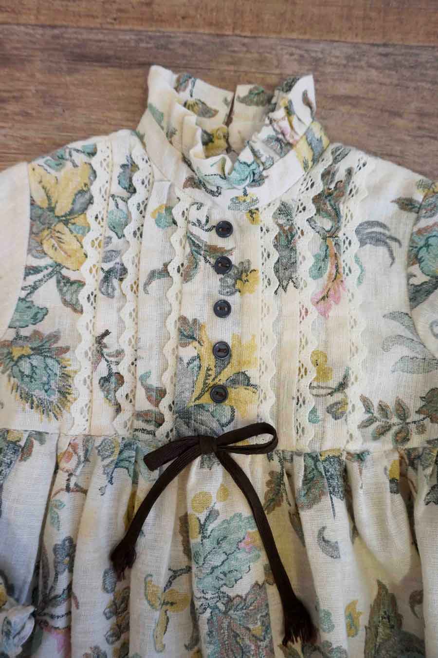 Vintage Girls 1960s Floral Prairie Dress