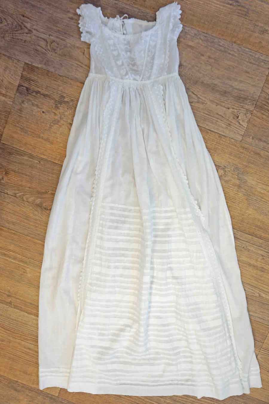 vintage white victorian cotton christening dress
