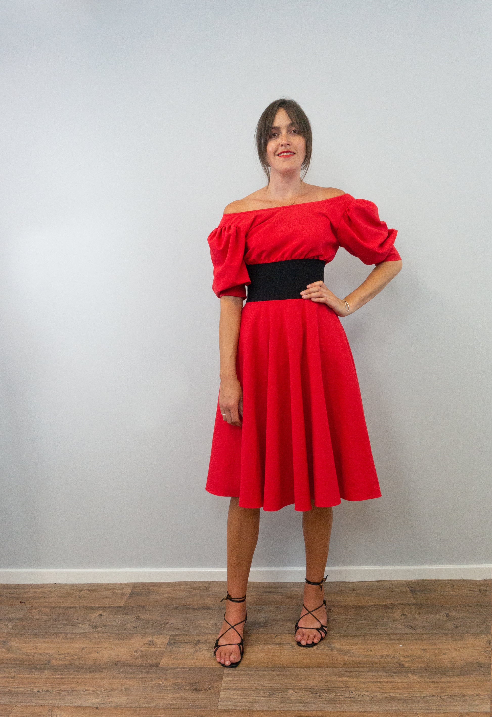 Vintage 1980s Zandra Rhodes Full Skirt Red Dress