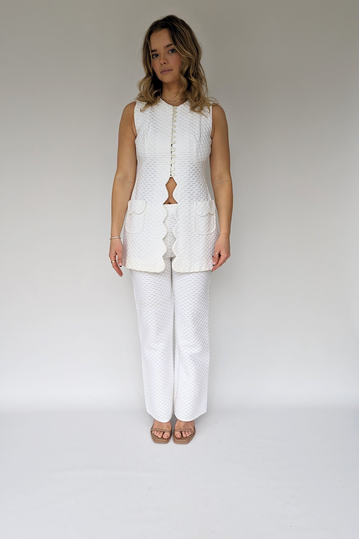 1960s White Pant Suit for wedding
