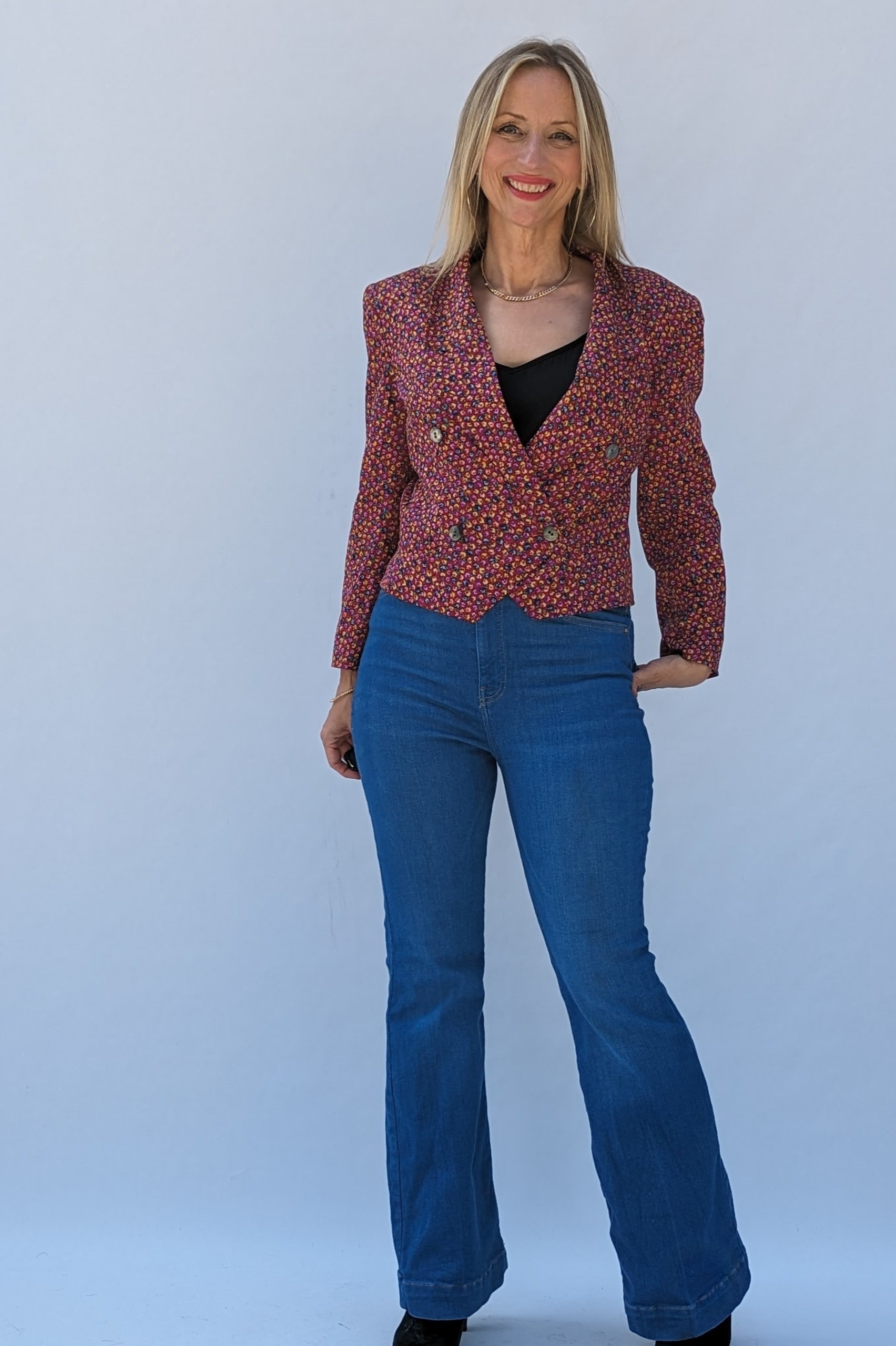 1980s red floral jacket