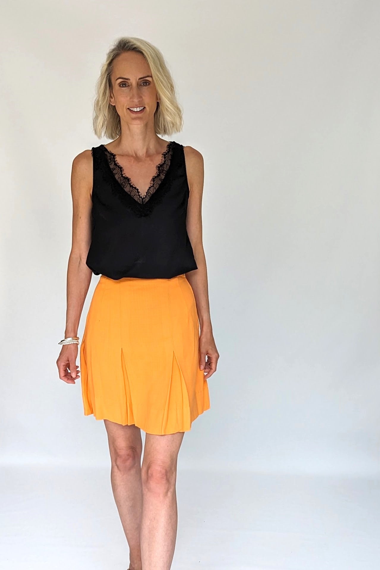 orange vintage short skirt