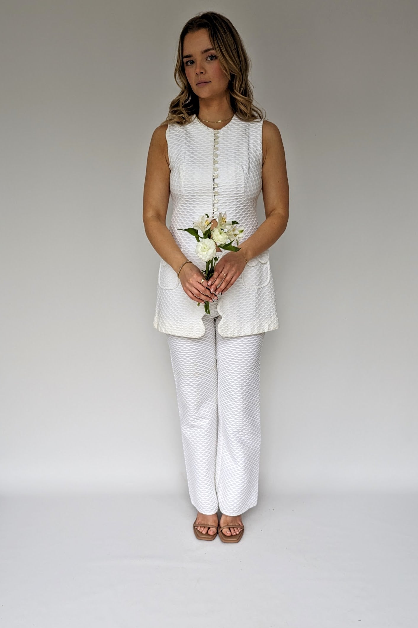 Wedding outfit 1960s White Pant Suit