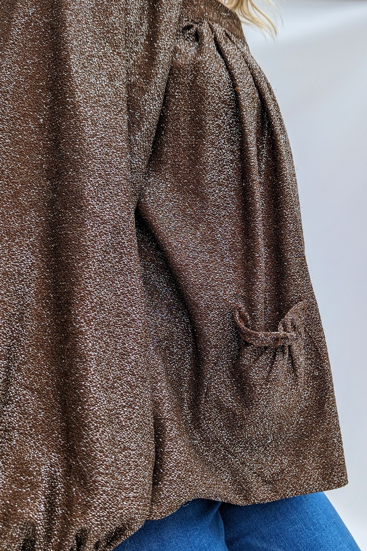 Vintage shimmer brown 70s top