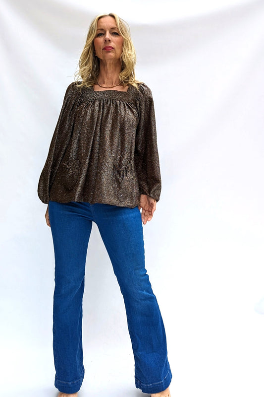 vintage Richards Brown Sparkle Top