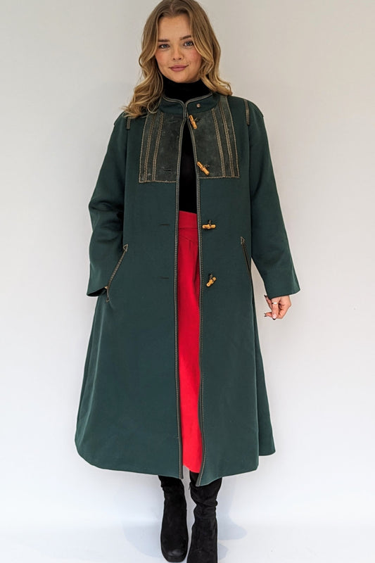 Green wool vintage coat