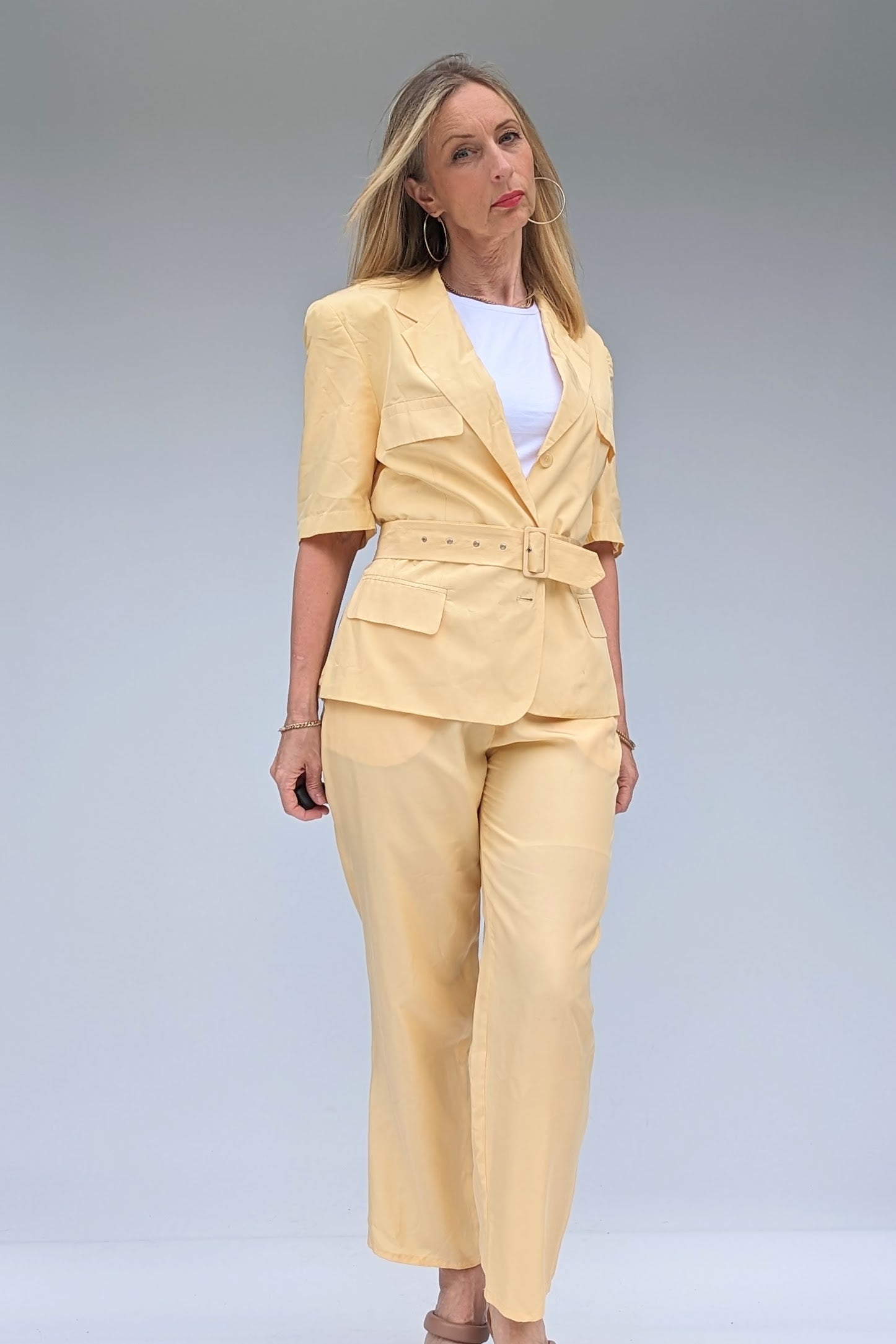 Belted Safari Suit Silk