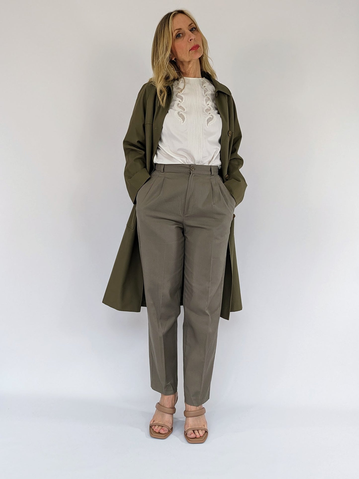 vintage pin tuck blouse