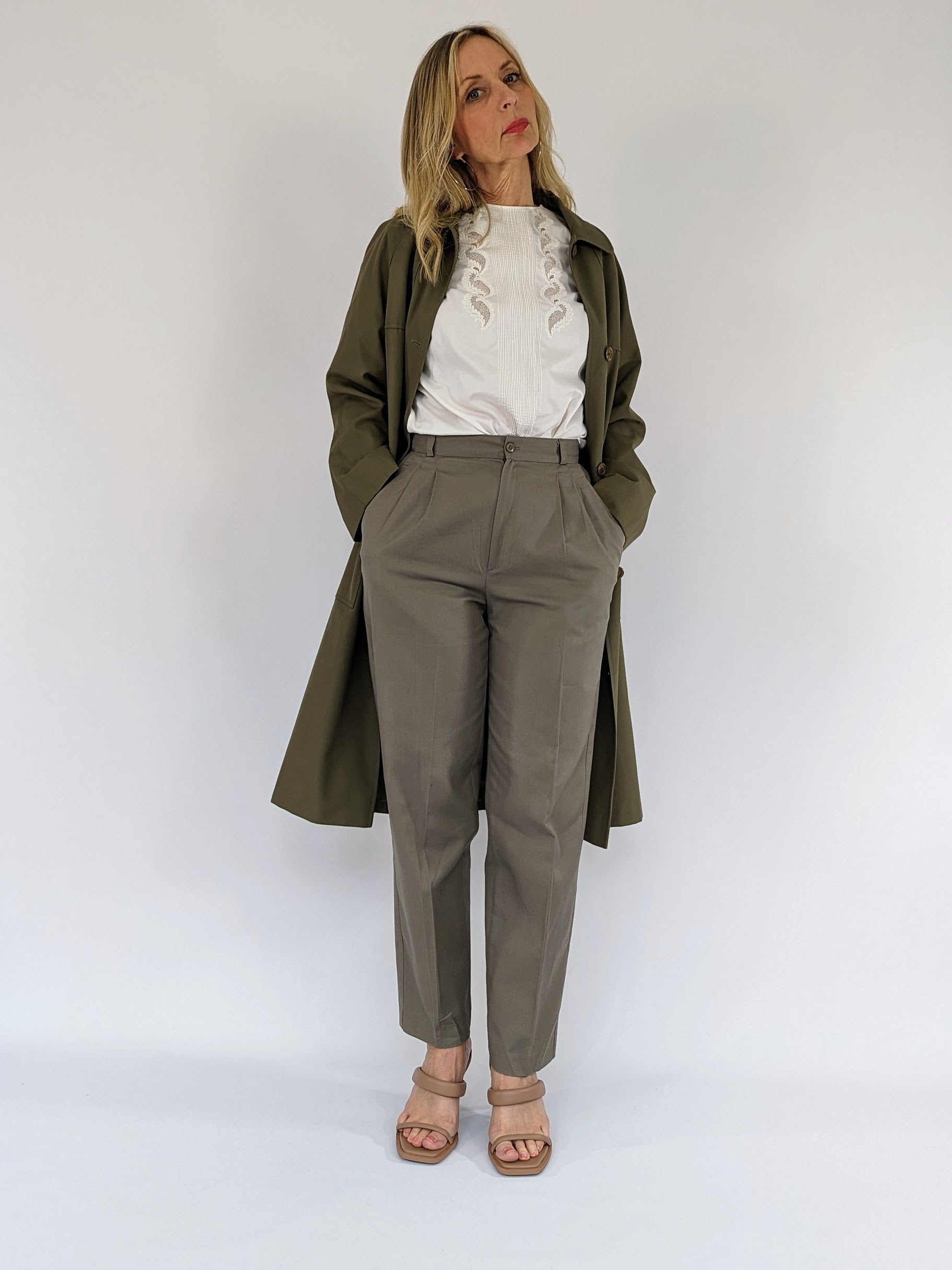 vintage pin tuck blouse