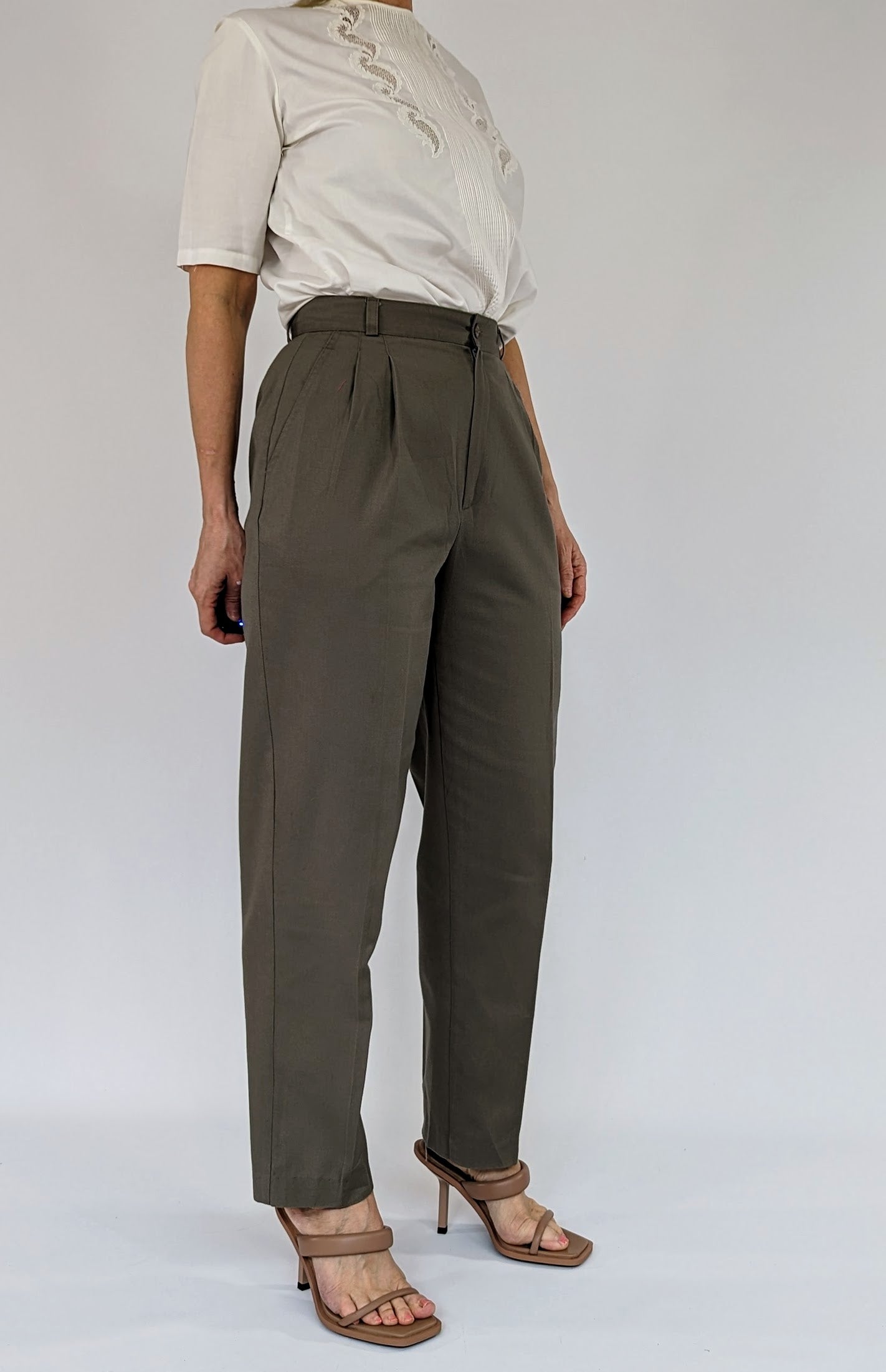 Beige smart vintage trousers