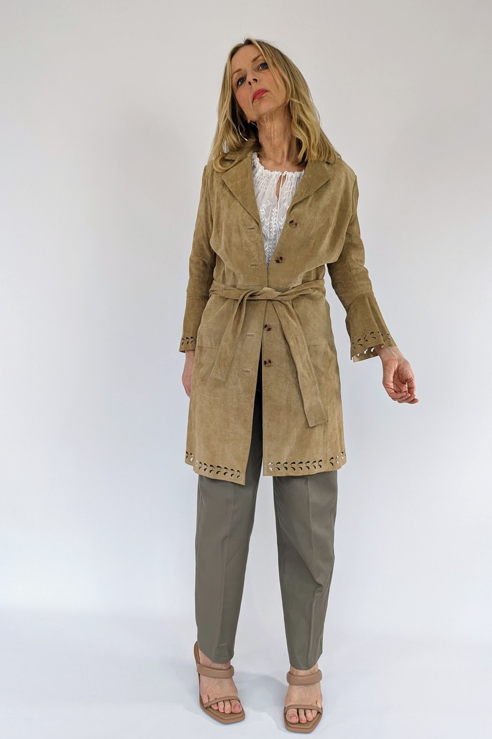Ladies suede vintage coat