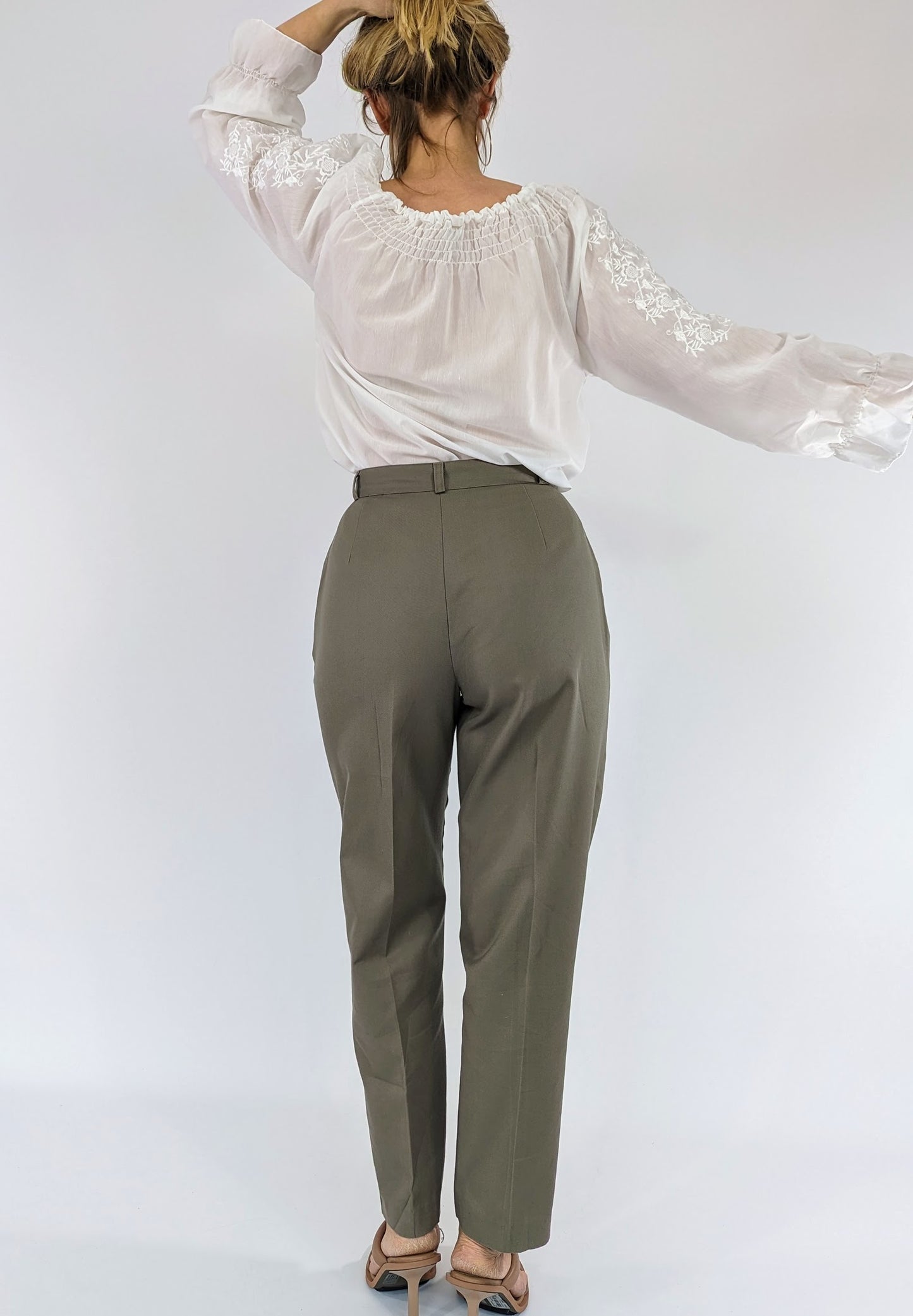 Women's vintage smart beige trousers