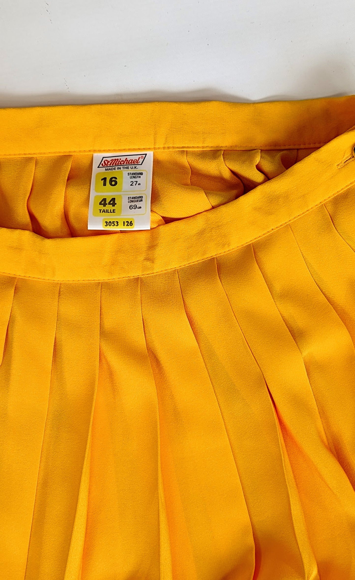 Vintage St Michael Pleated Yellow Summer Skirt