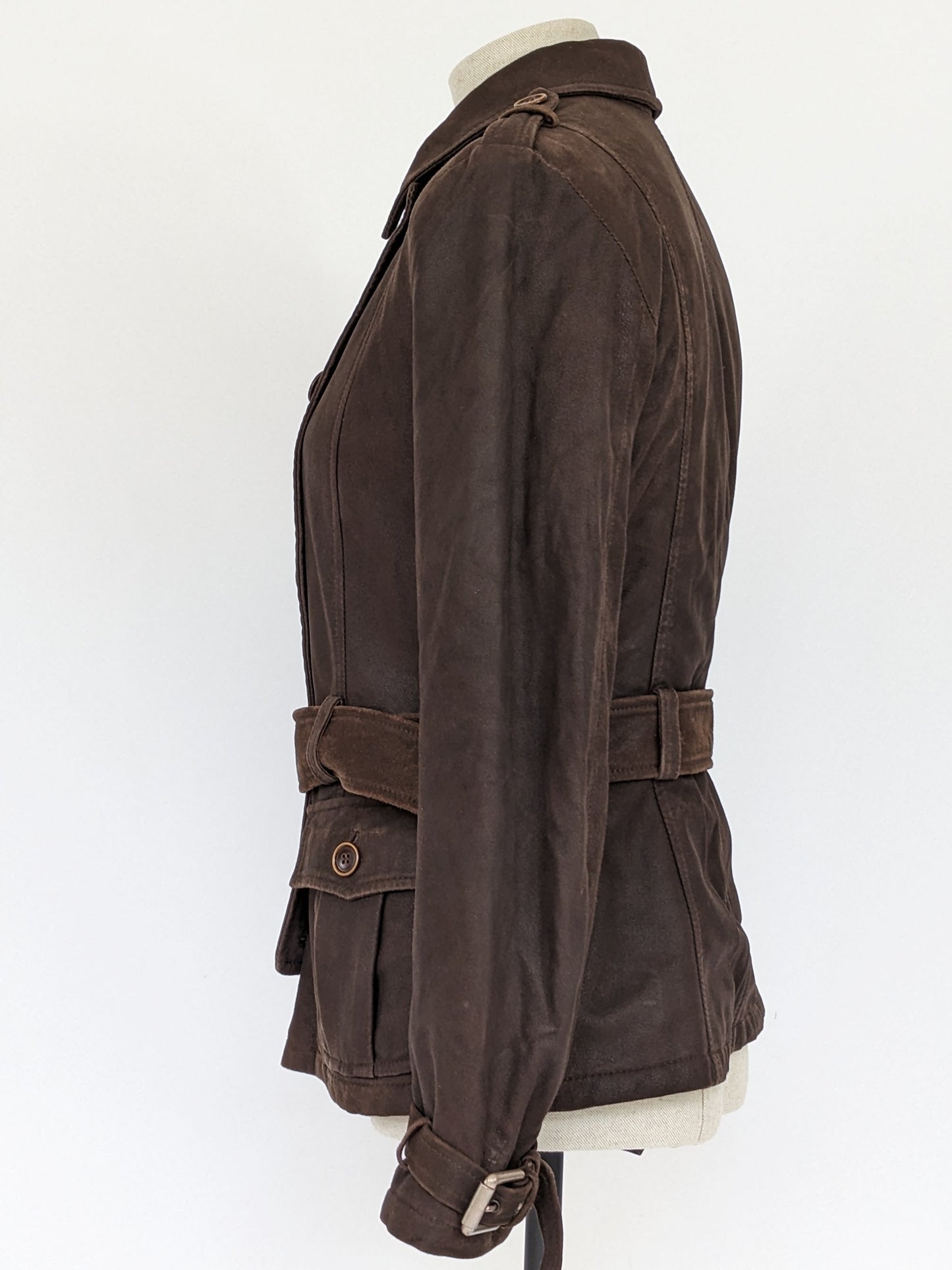 dark brown suede coat