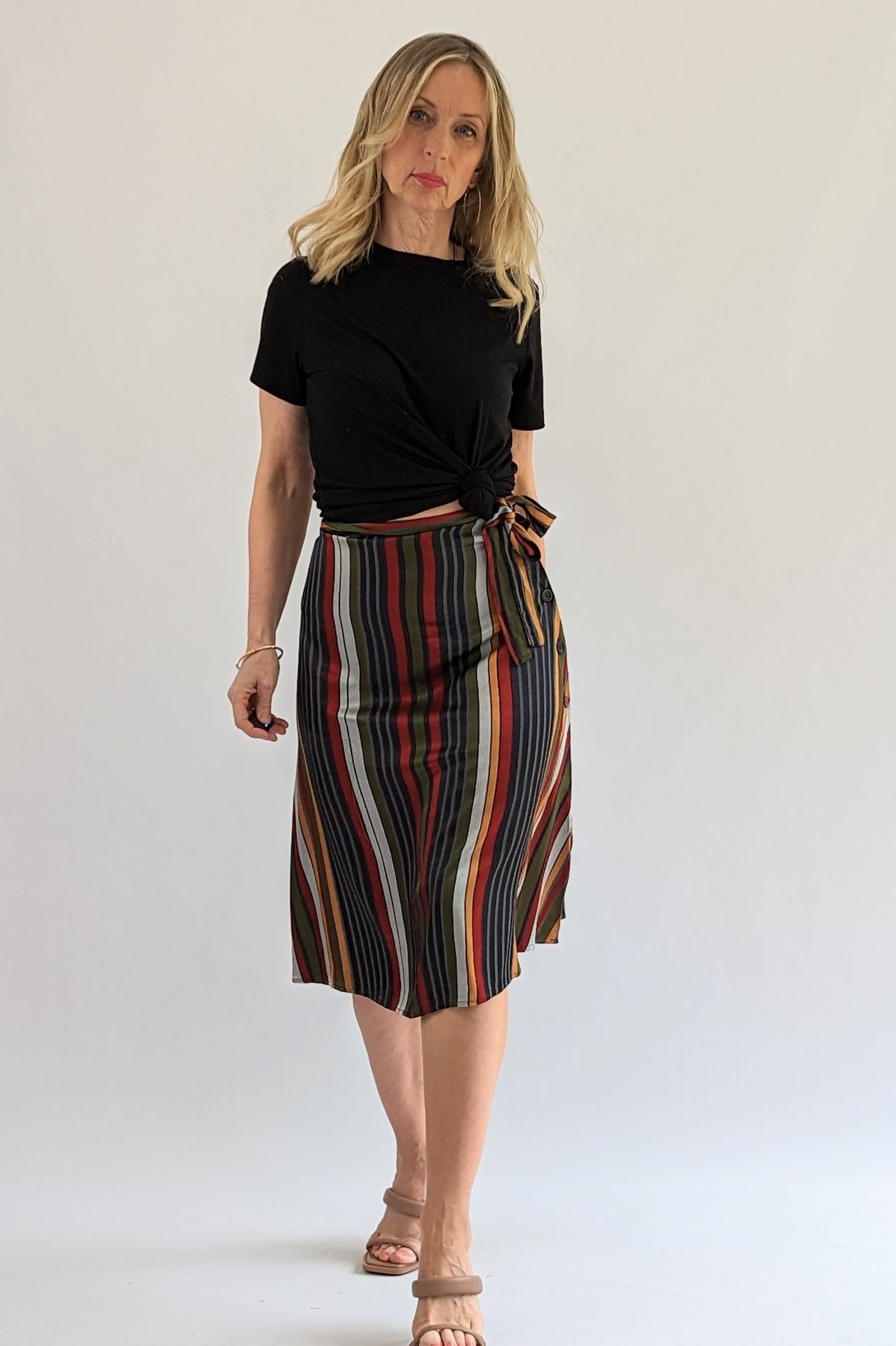 80s Vintage Striped Skirt