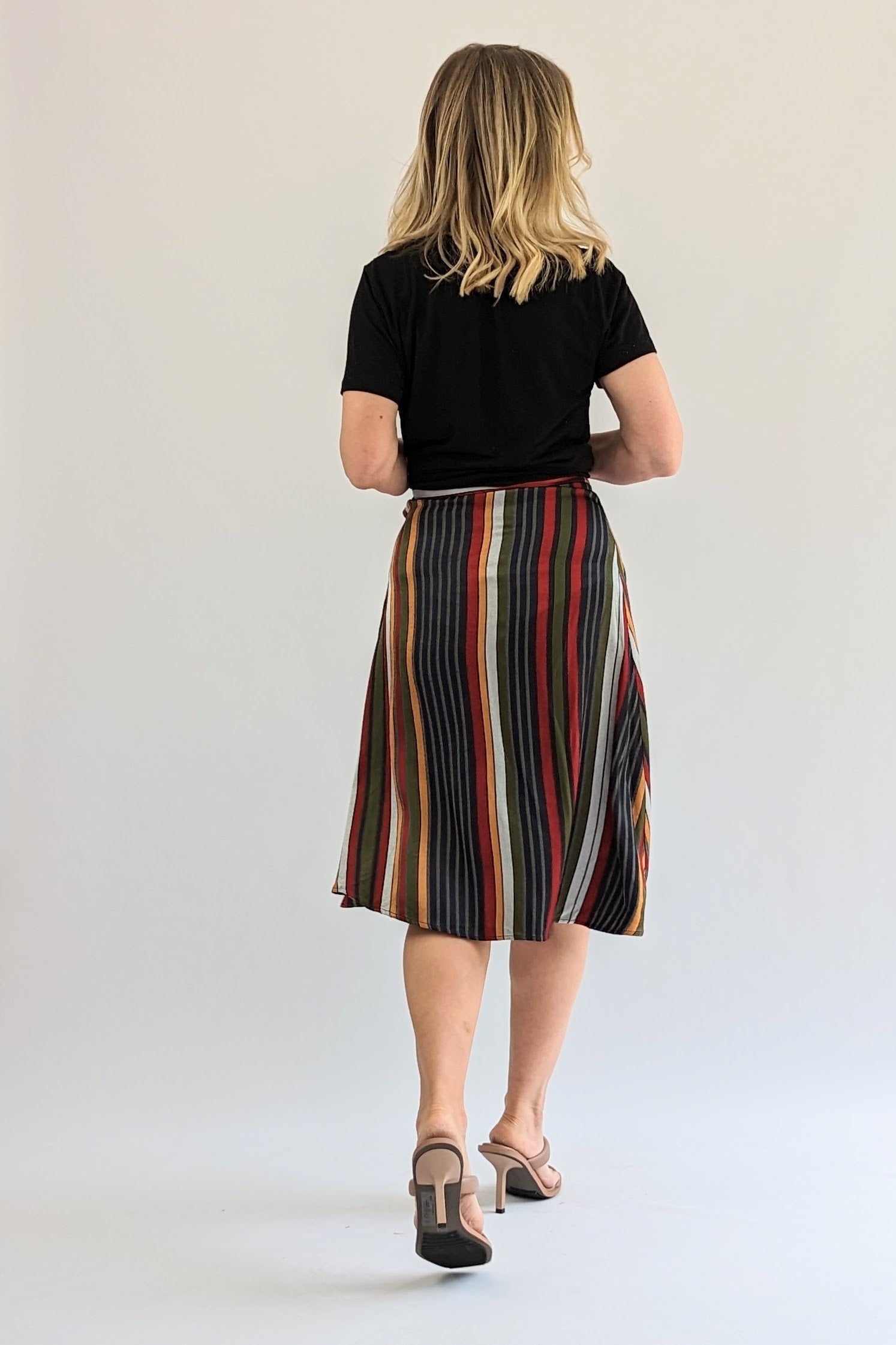Vintage striped skirt with tie