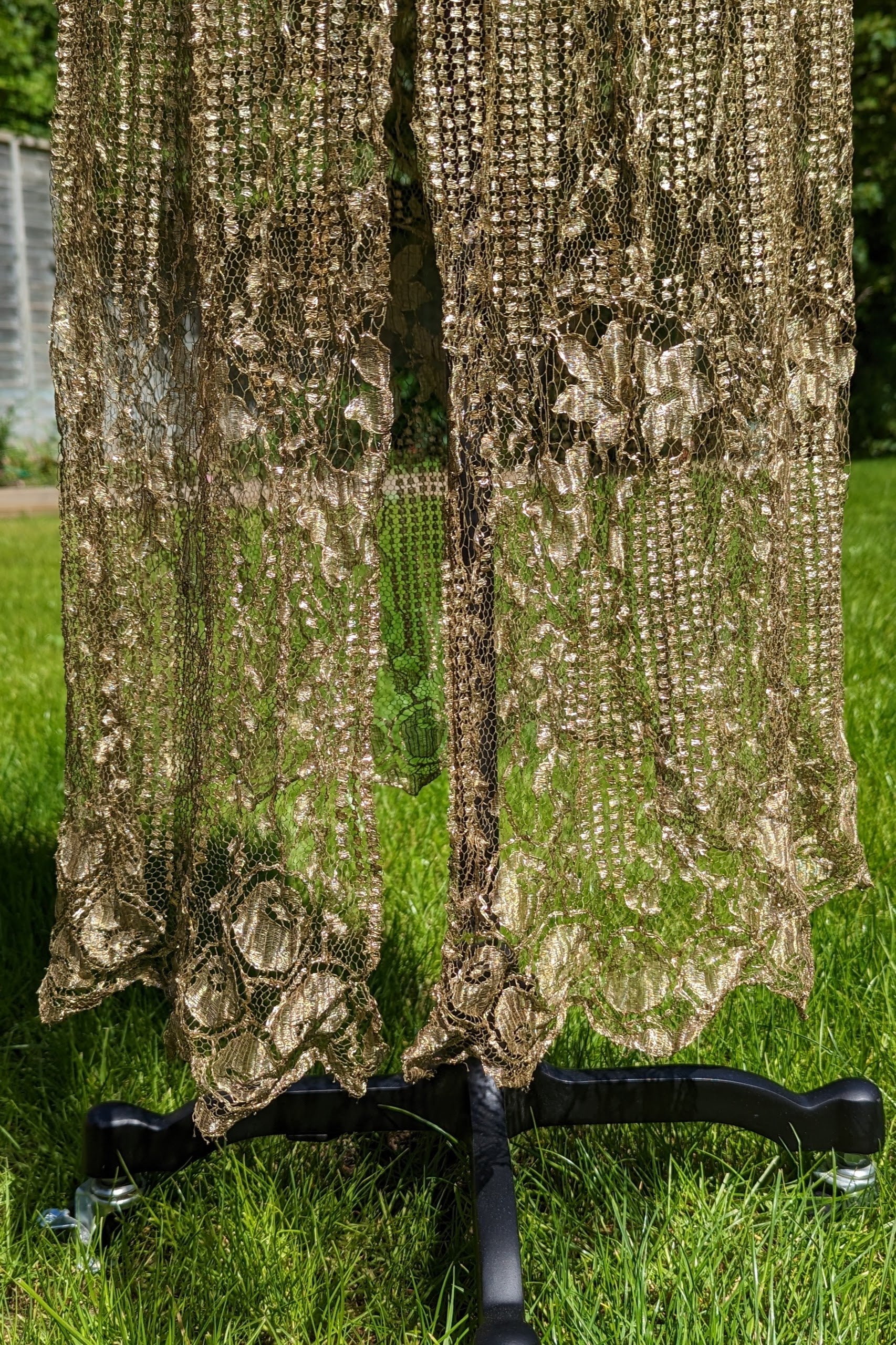 20s Gold Mesh Dress with intricate pattern