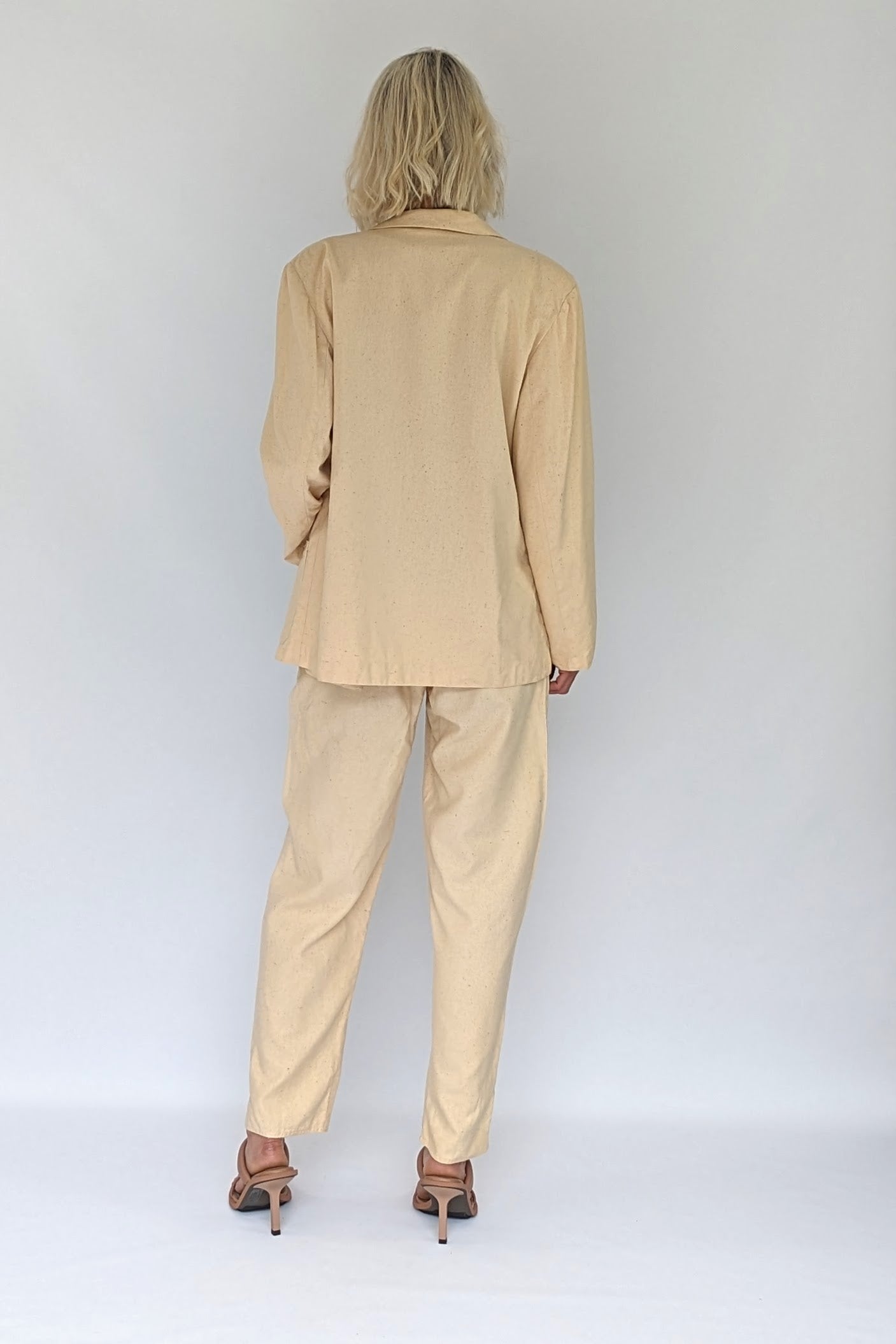 Vintage 80s Monsoon Cream Silk Suit