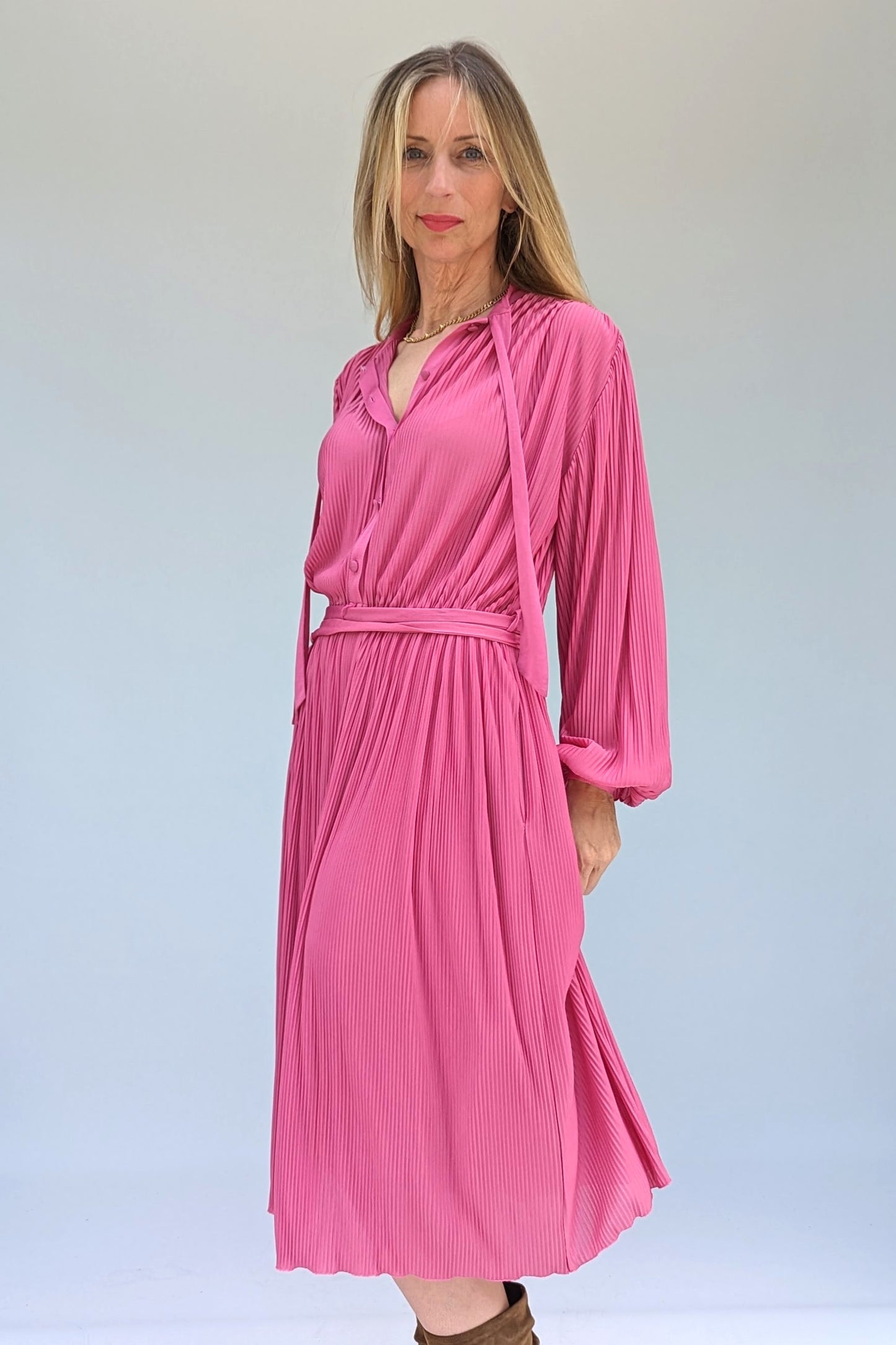 70s pink summer dress