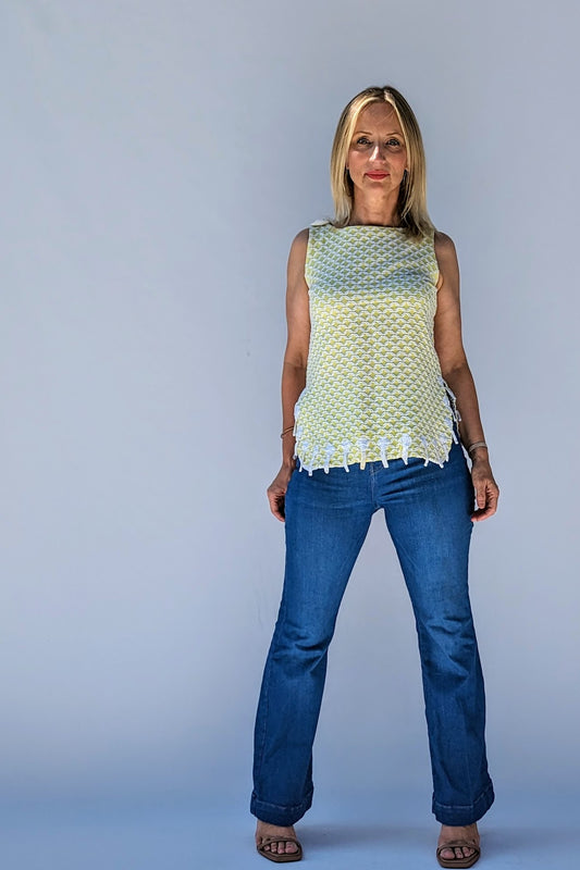 1960s Vintage Harrods Yellow Summer Top