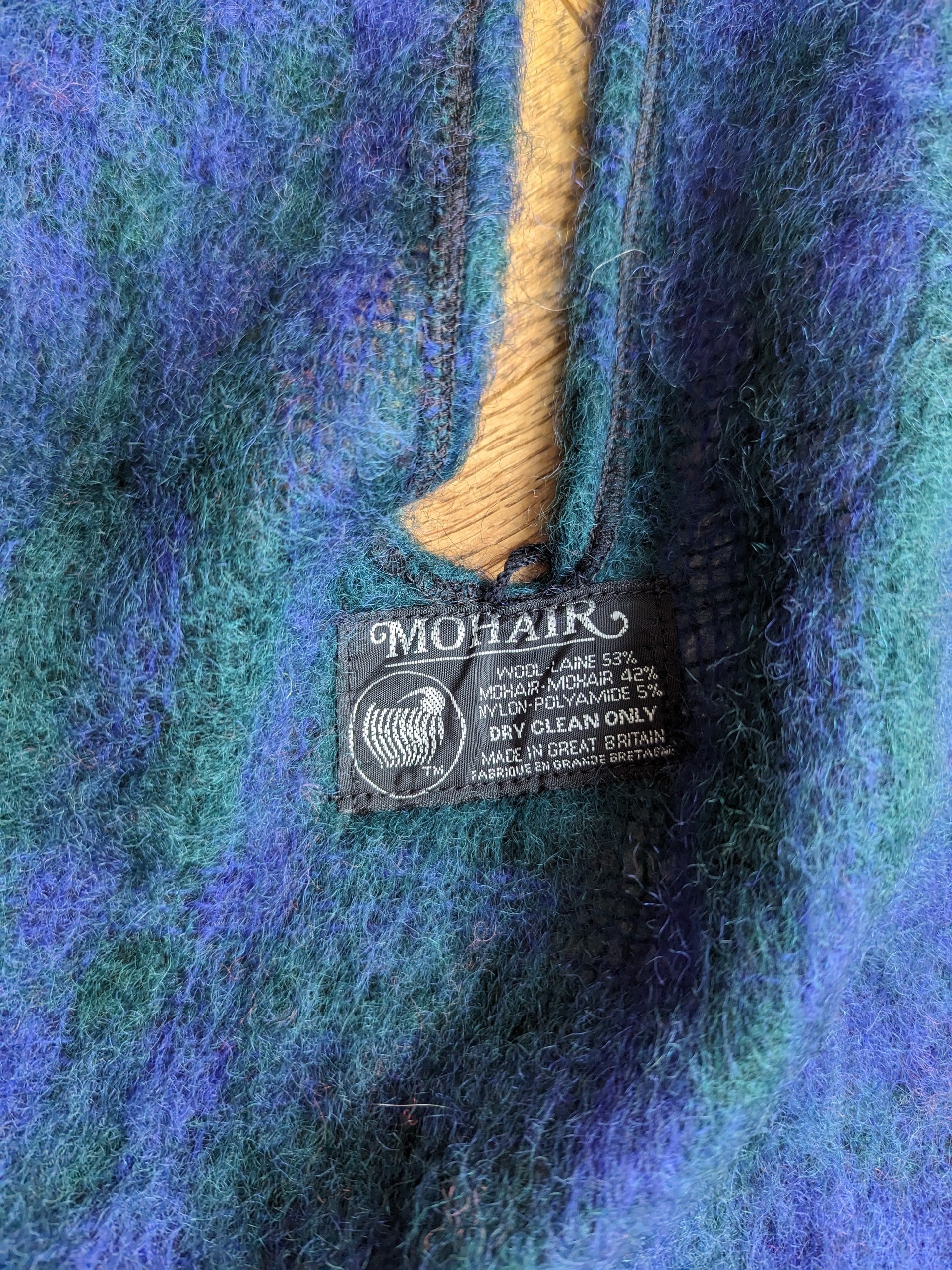 70s mohair shawl cape scarf