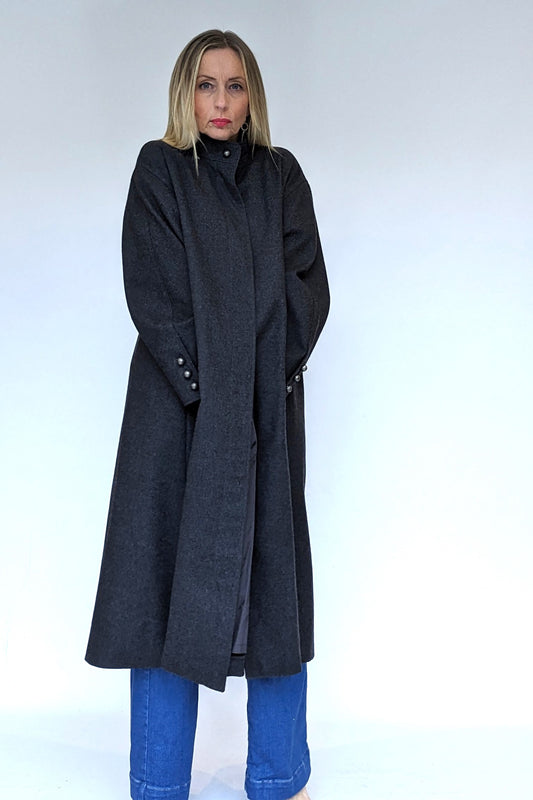 Louis Feraud grey wool coat 