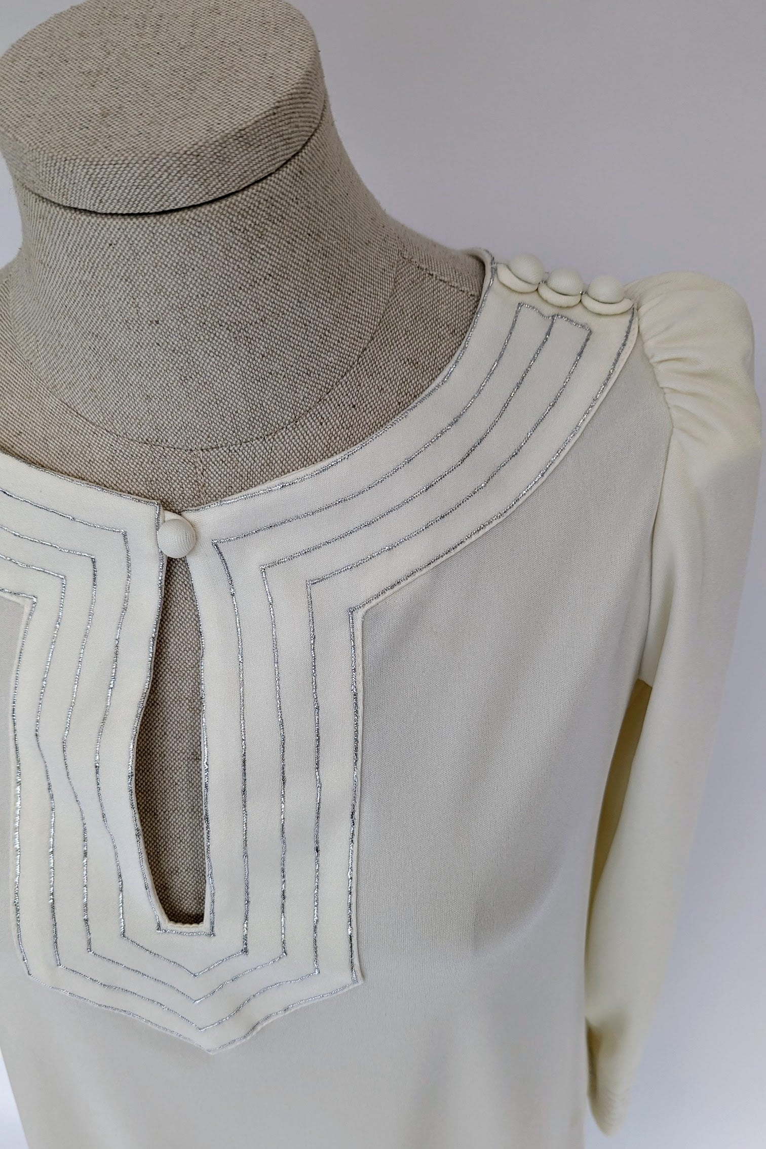 Silver Stitching Jean Varon Dress