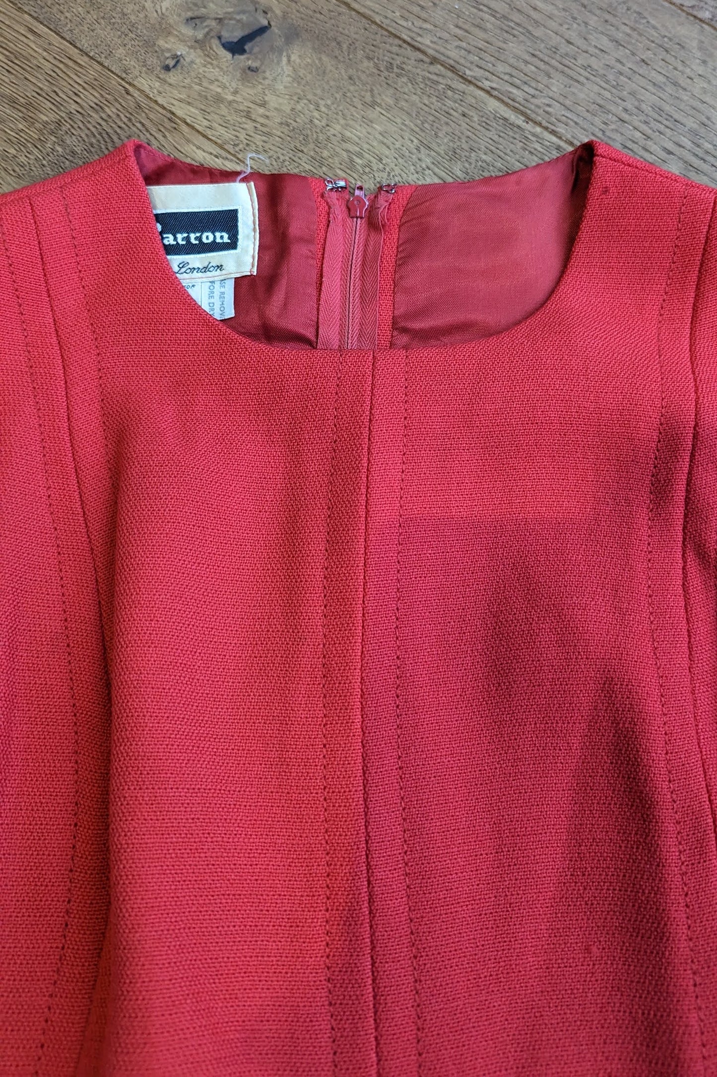 1960s Red Wool Shift Dress