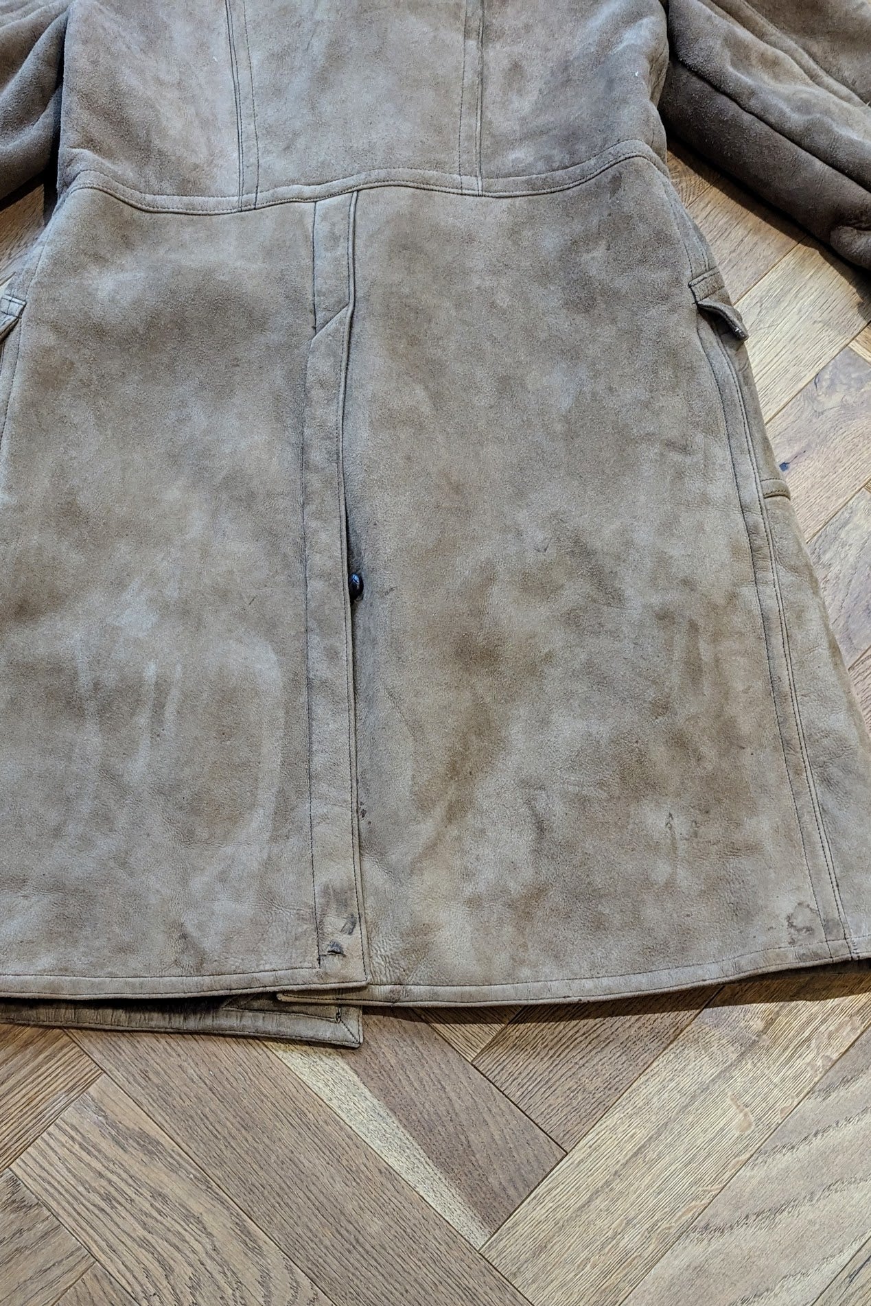 minor marks to sheepskin coat